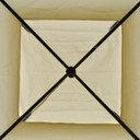 3.5x3.5m Side-Less Outdoor Canopy Tent Gazebo w/ 2-Tier Roof Steel Frame Beige