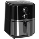 Front view of the HOMCOM 1500W 4.5L Air Fryer Oven in sleek black.