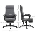 Home Office Chair High-Back Reclining Chair for Bedroom Study Living Room Grey