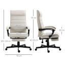 Home Office Chair High-Back Reclining Chair for Bedroom Study Living Room White