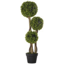 Realistic 90cm Artificial Boxwood Ball Topiary Tree by HOMCOM - Indoor Outdoor Decor