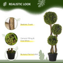 Realistic 90cm Artificial Boxwood Ball Topiary Tree by HOMCOM - Indoor Outdoor Decor