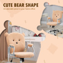 Cute Office Chair Height Adjustable Bear Shape Desk Chair w/ Arm Brown