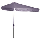 2.3m Half Round Parasol Garden Sun Umbrella Metal w/ Crank Grey Outsunny