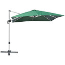 3 x 3(m) Cantilever Roma Parasol Garden Umbrella with Cross Base Green