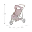 Olivia's Little World Dolls Pram Stroller Pushchair For Baby Dolls Pink