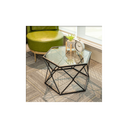 Hexagon Tempered Glass  Black Coffee Side Table (Big) - SLENDER