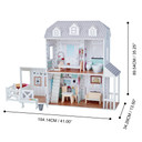 Olivia's Little World Large Kids Wooden Dolls House with Stable & 14 Accessories