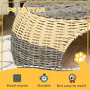 PawHut Wicker Cat House, Rattan Raised Cat Bed w/ Soft Cushion, 40 x 30cm