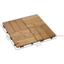 Pack of 27 Interlocking Decking Tiles 30x30cm Outdoor Flooring, 2.5?, Brown