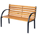  Garden Bench, 122Lx60Wx80H cm-Steel/Wood