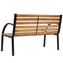  Garden Bench, 122Lx60Wx80H cm-Steel/Wood