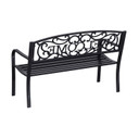  126Lx60Wx85H cm Steel Bench-Black