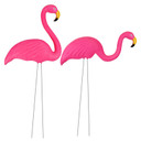  Pink Flamingo Free Standing Plastic Garden Ornament Pack Of 2 