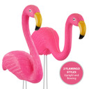  Pink Flamingo Free Standing Plastic Garden Ornament Pack Of 2 