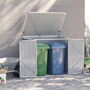 2-Bin Steel Rubbish Storage Shed w/ Double Locking Doors Outsunny