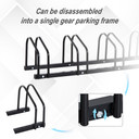 HOMCOM 5 Bike Parking Rack Locking Storage Stand Holder Floor Wall Mount Black