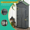 Outsunny Wooden Garden Shed Outdoor Shelves Utility Tool Storage Cabinet Grey