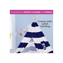 Neo Navy and White Stripe Canvas Kids Indian Tent TeePee