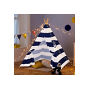 Neo Navy and White Stripe Canvas Kids Indian Tent TeePee