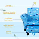 Cute Cloud Star Child Armchair Seat Wood Frame w/ Footrest Padding Blue