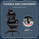 Racing Gaming Chair PU Leather Gamer Recliner Home Office, Black