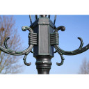 Garden Light Post 2-arms 230 cm Dark Green/Black Aluminium