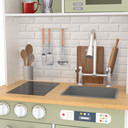 Wooden Kitchen Playset with Interactive Features & 9 Accessories