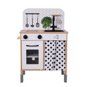 Modern Interactive Wooden Toy Play Kitchen Black/White