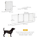 Freestanding Pet Gate w/ 2 Support Feet for Doorways Stairs White Pawhut