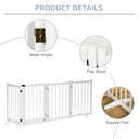 Freestanding Pet Gate w/ 2 Support Feet for Doorways Stairs White Pawhut