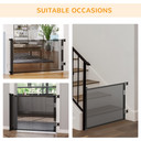 Retractable Stair Gate for Dogs Mesh Safety Gate up to 150 cm - Black Pawhut