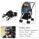 Luxury Folding Pet Stroller Removable Carrier Adjustable Canopy Bag Brake