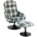 Swivel Armchair with Footstool and Adjustable Backrest Multicolour