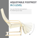 Lounge Chair Recliner Adjustable Footrest Home Cream White
