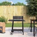 Charcoal BBQ Grill with Wheels Black Steel