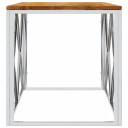 vidaXL Coffee Table Stainless Steel and Solid Wood Acacia