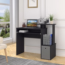 Computer Desk with Sliding Keyboard Tray Storage Drawer Shelf  Black