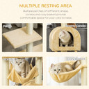 Cat Tree for Indoor Cats Scratching Post w/ Hammock House Bed Basket Pawhut