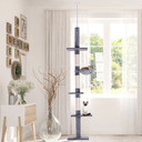 Cat Tree Scratching 5-Tier Kitty Tower  Floor to Ceiling  Adjustable Pawhut