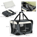 51cm Foldable Pet Carrier w/ Cushion for Mini Dogs and Cats - Grey Pawhut