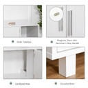 Cat Litter Box Enclosure & House w/ Nightstand/End Table Design, White Pawhut