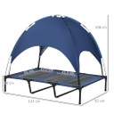 PawHut 122cm Elevated Dog Bed Cooling Raised Pet Cot UV Protection Canopy Blue