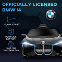 BMW i4 Licensed 12V Kids Electric Ride-On w/ Portable Battery - Black