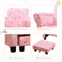 Cute Cloud Star Kids Children Armchair Mini Seat Wood w/ Footrest Padding Pink
