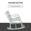 2-seat Rocking Chair Patio Bench Armrest Metal Outdoor Park Decorative Antique