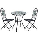 3pc Bistro Set Dining Folding Chairs Patio Furniture Outdoor