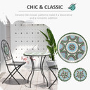 3pc Bistro Set Dining Folding Chairs Patio Furniture Outdoor