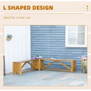 Wooden Garden Corner Bench with Planter, Garden Bench Seat for Patio