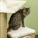 Cat Tree Climbing Tower w/ Scratching Post, Condo, Hanging Ball Toy Pawhut